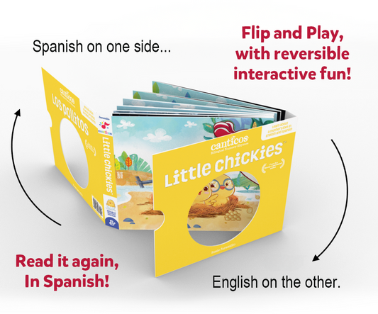 Ricky Chickie Plush + Canticos Los Pollitos Flip & Play Book (Bundle)