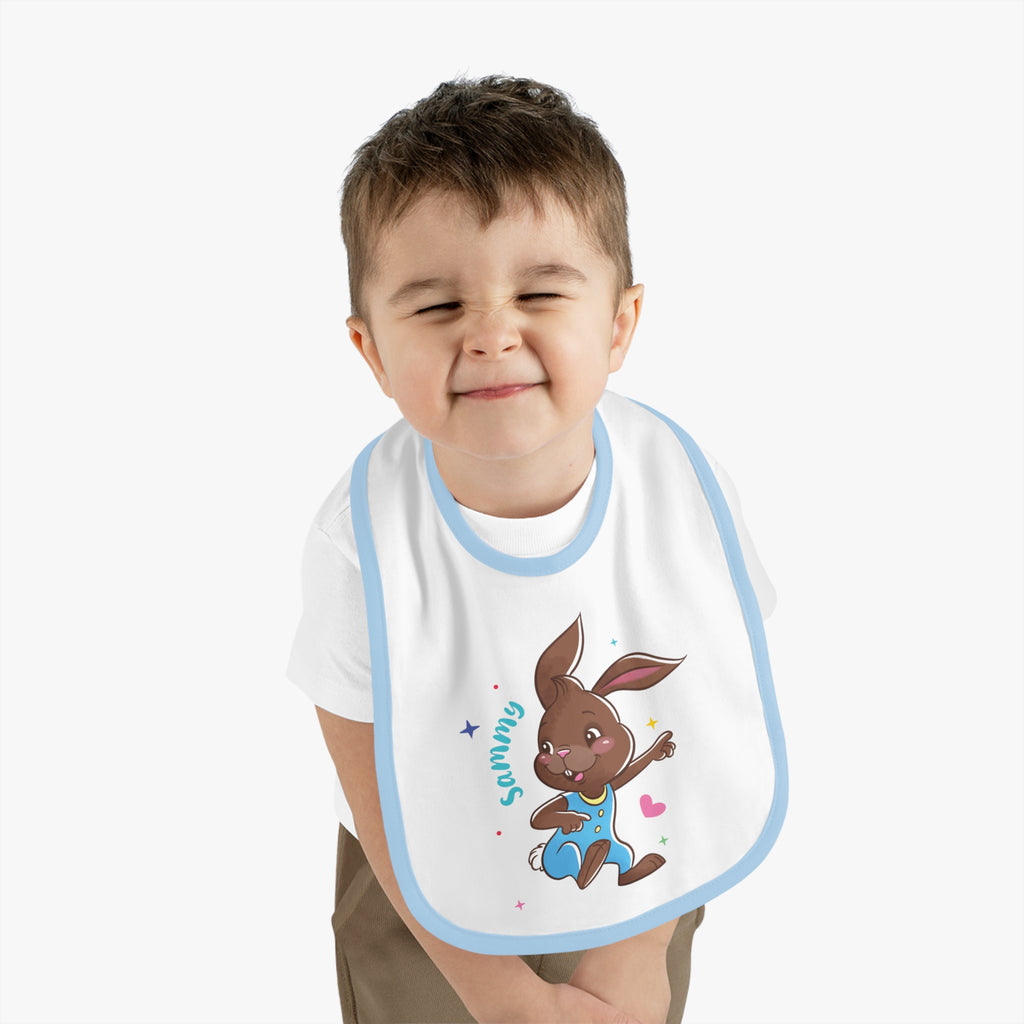 Sammy Contrast Trim Jersey Bib – Sweet, Silly & Snack-Read