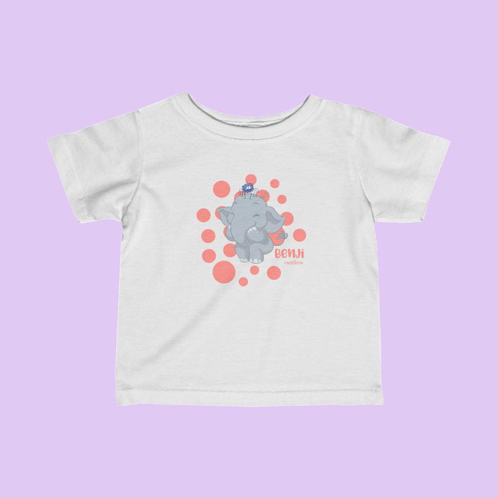 Benji the Elephant Toddler T-Shirt -Pink