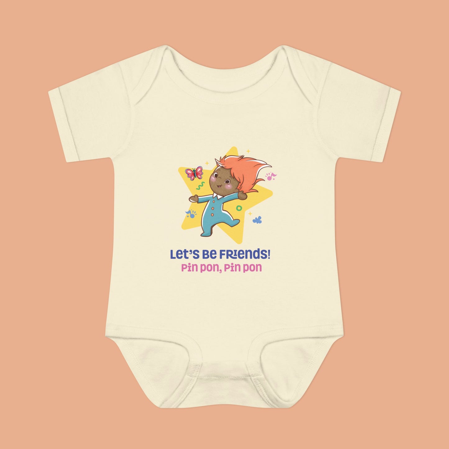 Pin Pon Let’s Be Friends Infant Bodysuit / Baby Onesie