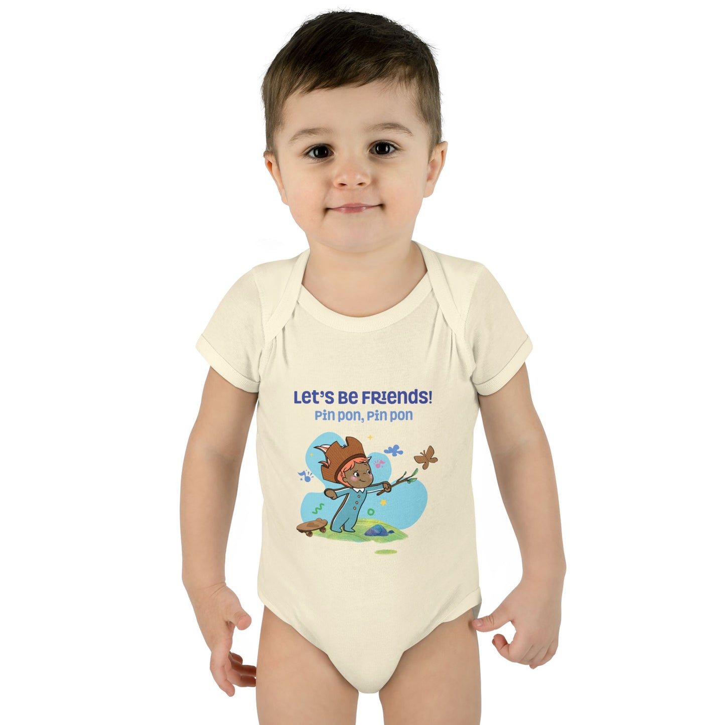 Pin Pon Let’s Be Friends Infant Bodysuit / Baby Onesie