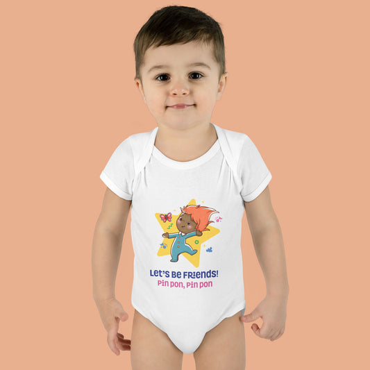 Pin Pon Let’s Be Friends Infant Bodysuit / Baby Onesie