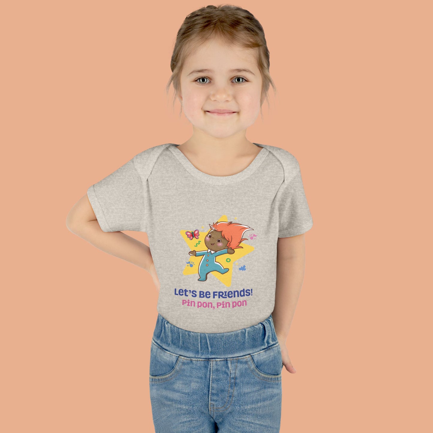 Pin Pon Let’s Be Friends Infant Bodysuit / Baby Onesie