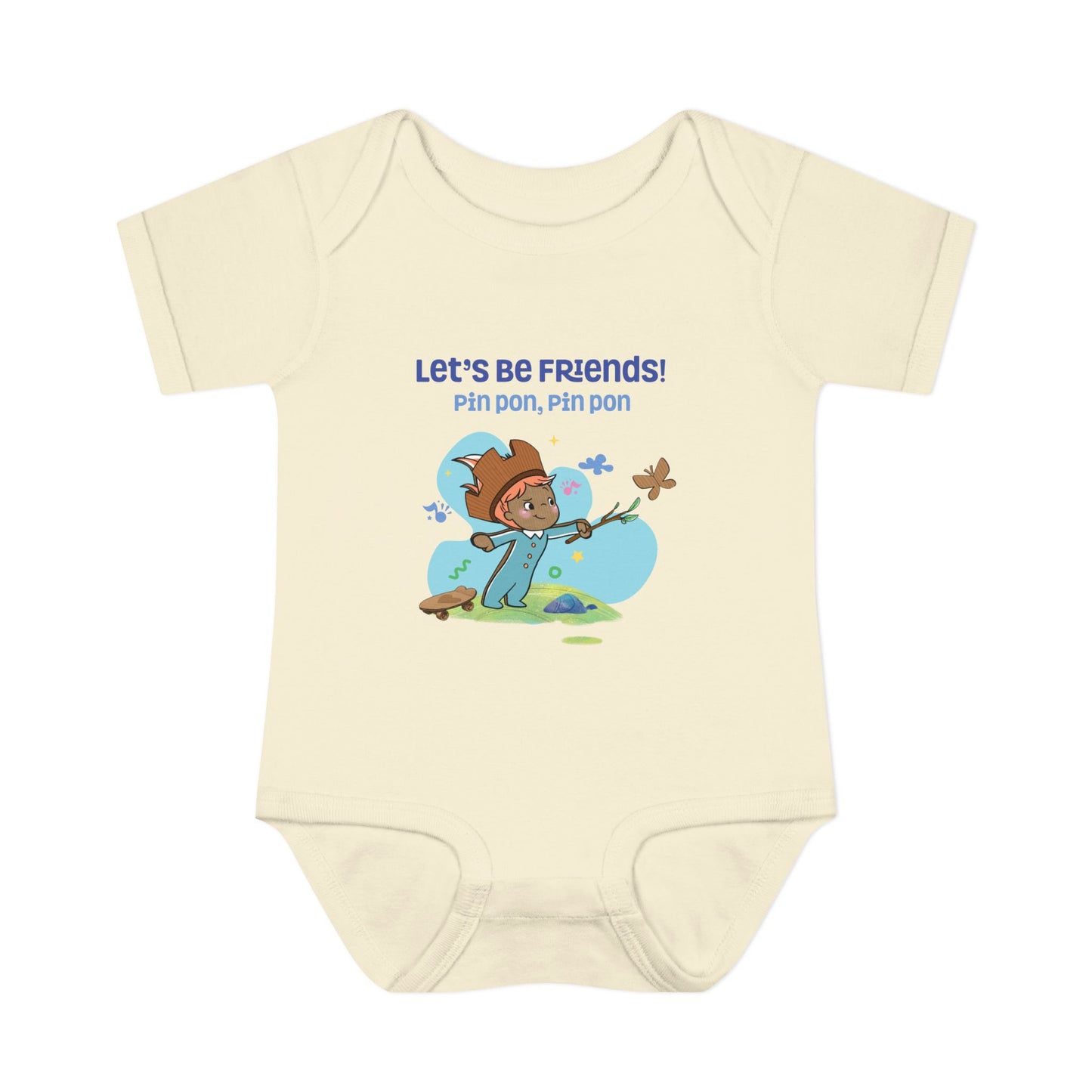 Pin Pon Let’s Be Friends Infant Bodysuit / Baby Onesie