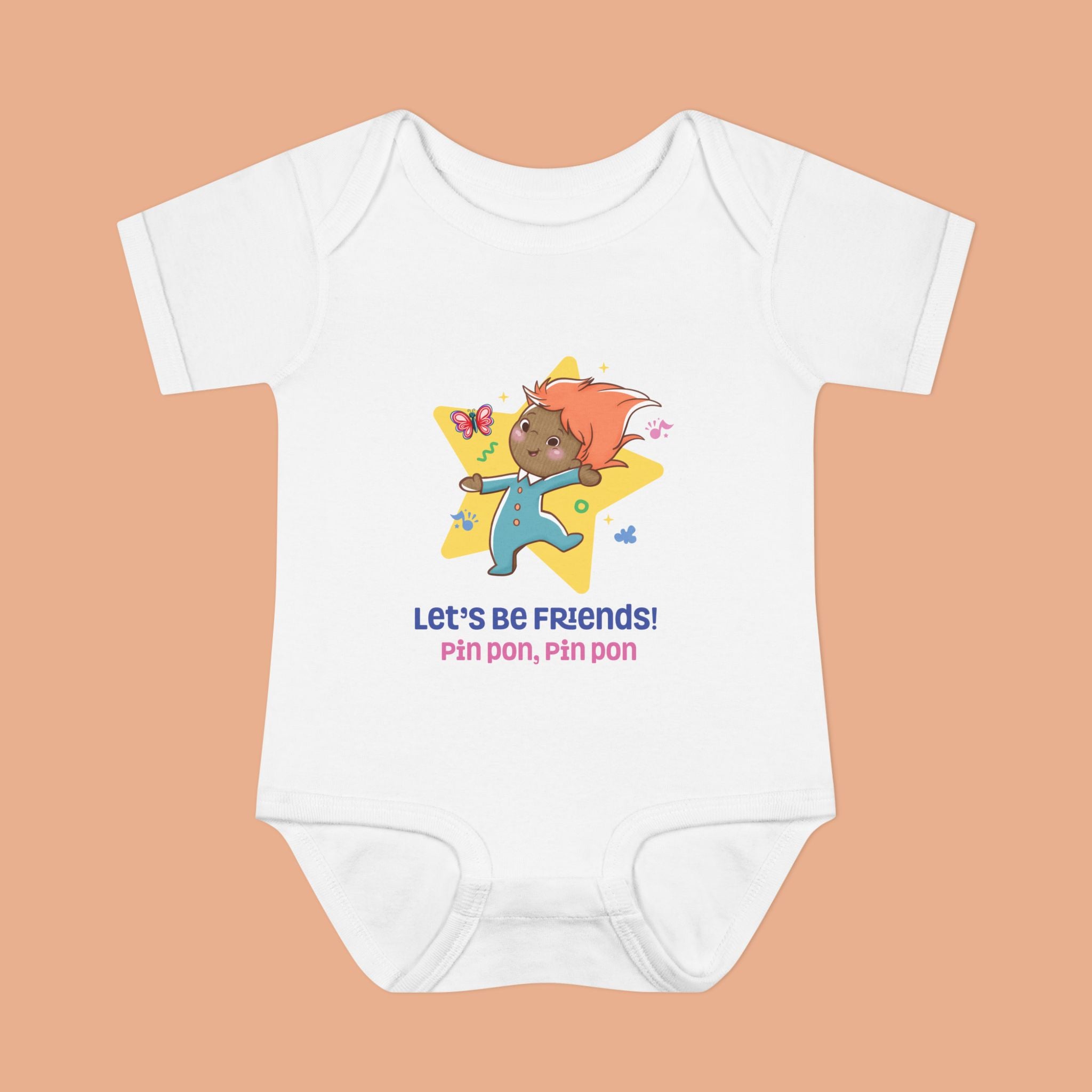 Pin Pon Let’s Be Friends Infant Bodysuit / Baby Onesie