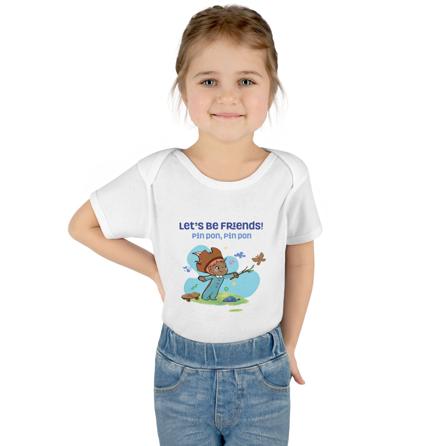 Pin Pon Let’s Be Friends Infant Bodysuit / Baby Onesie