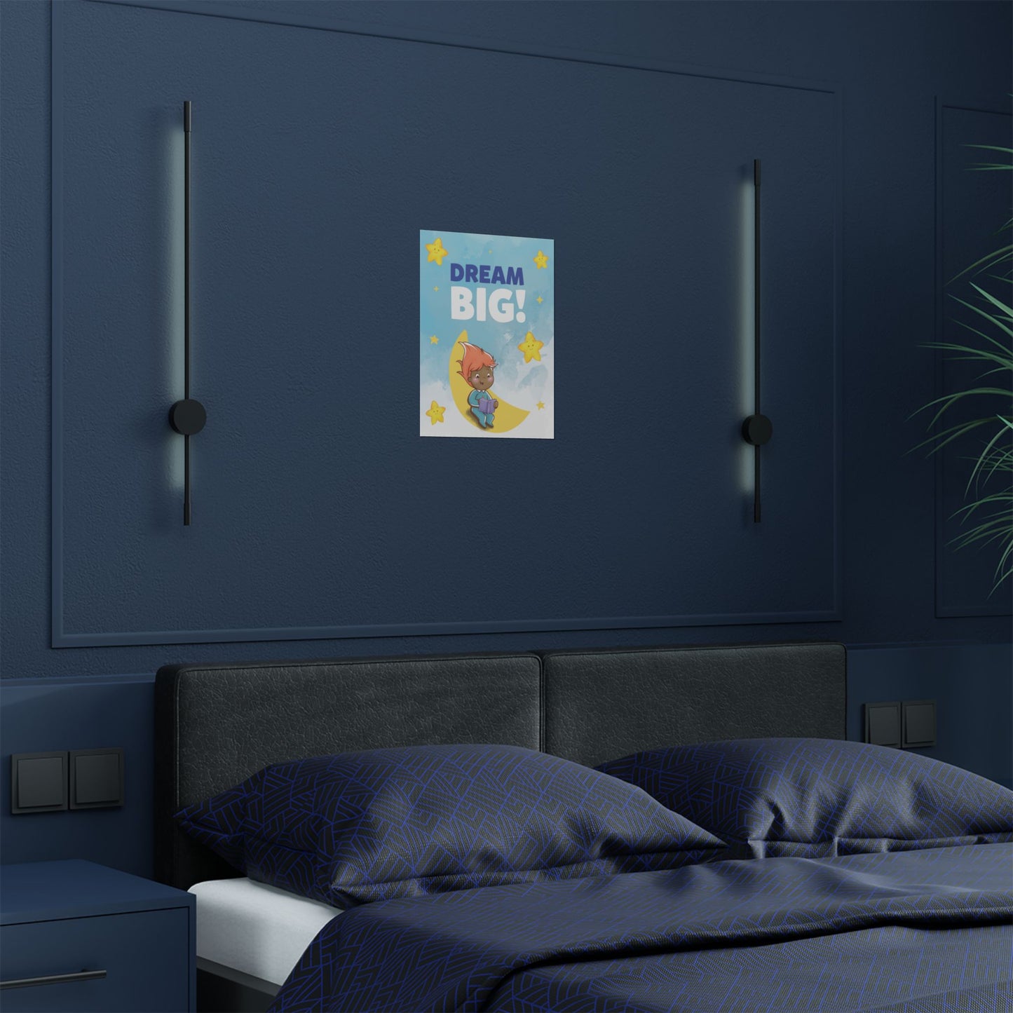 Pin Pon Dream Big Nursery Wall Art Poster