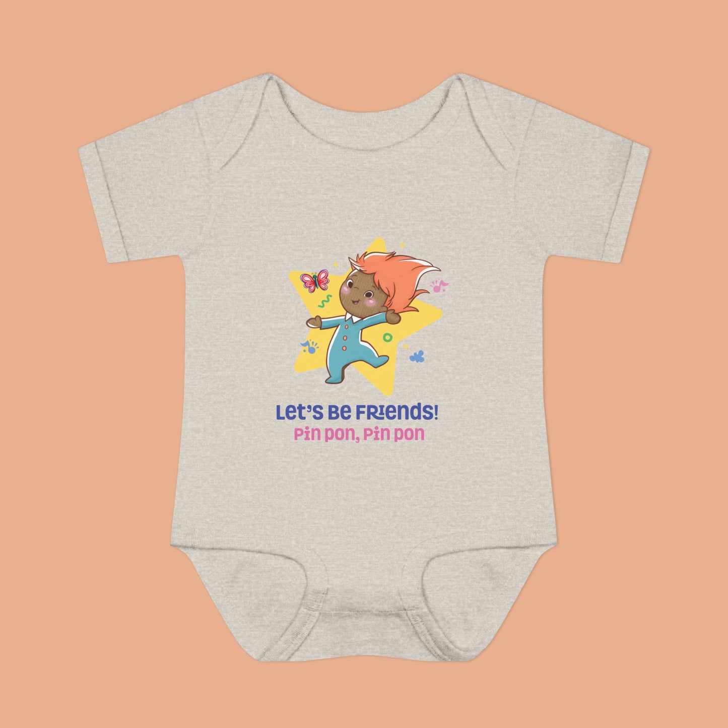 Pin Pon Let’s Be Friends Infant Bodysuit / Baby Onesie