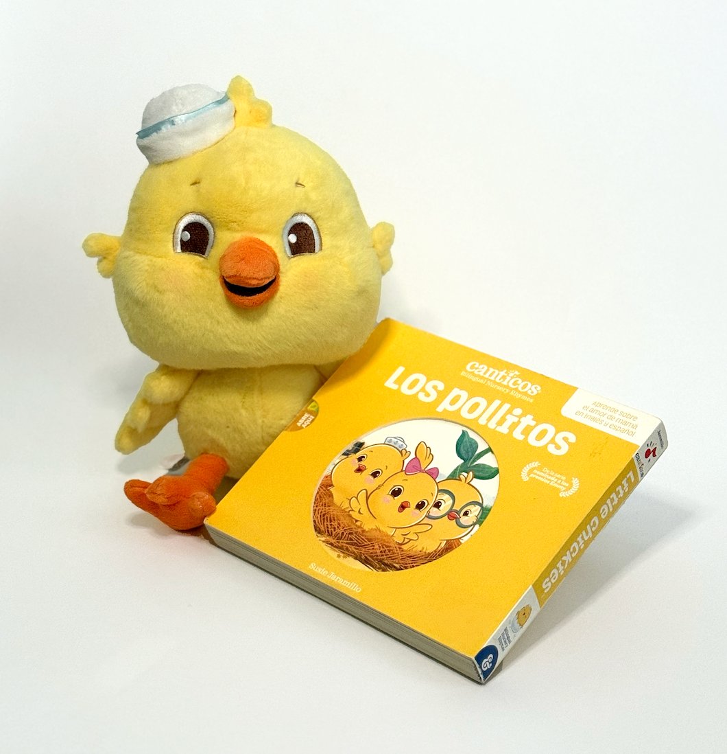 Ricky Chickie Plush + Canticos Los Pollitos Flip & Play Book