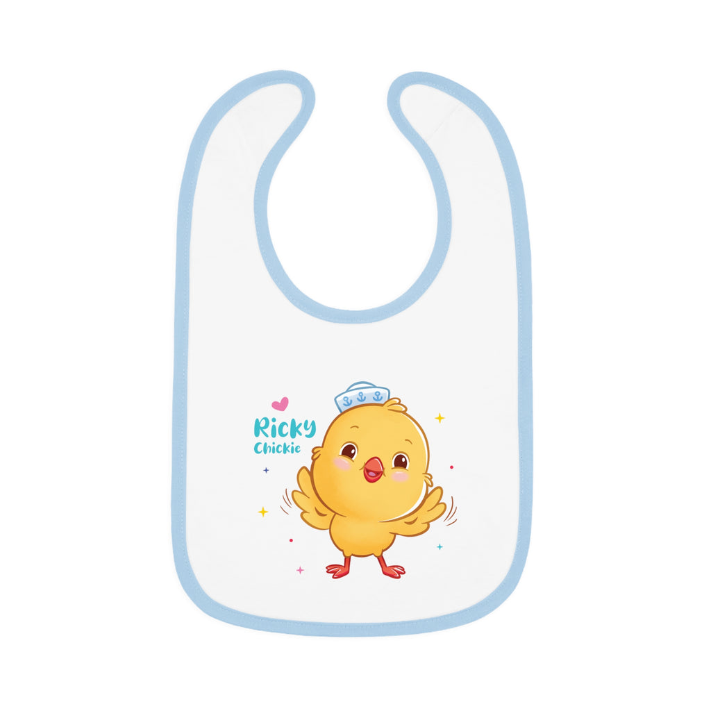 Ricky Contrast Trim Jersey Bib – Cuddle-Ready, Mess-Resistant!