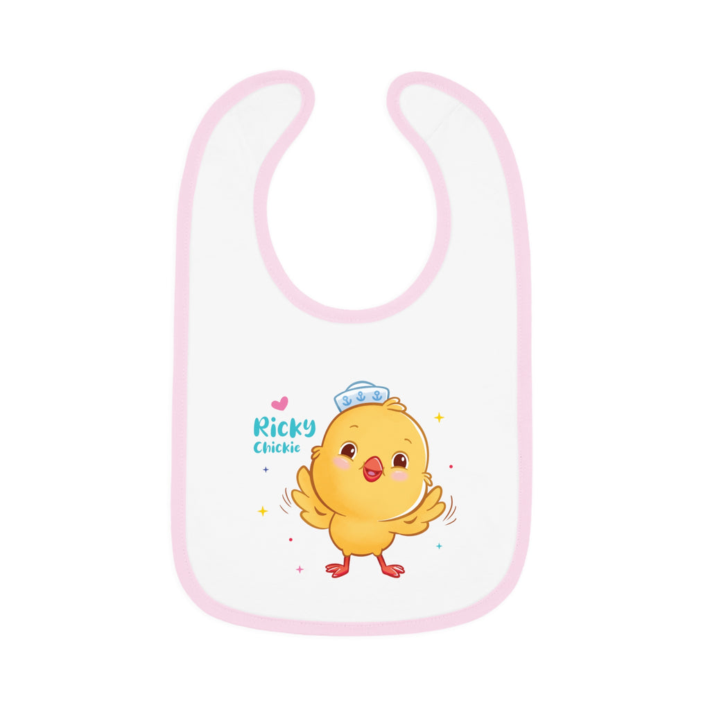 Ricky Contrast Trim Jersey Bib – Cuddle-Ready, Mess-Resistant!