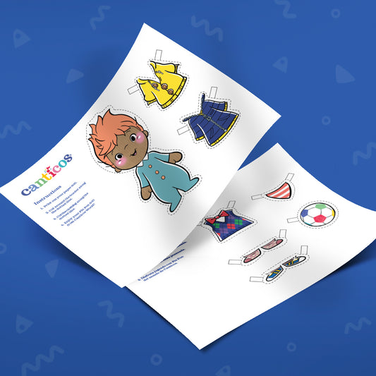 Printable Pin Pon  Cut-out Doll