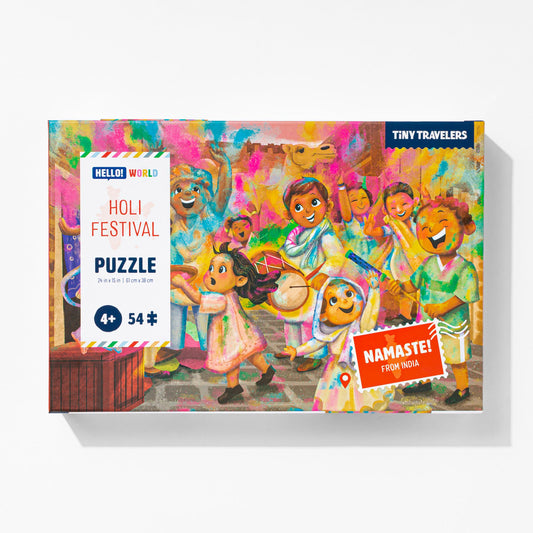 Tiny Travelers Puzzle: Holi Festival